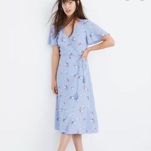 Madewell Button-Wrap Midi Dress in Aloha Floral